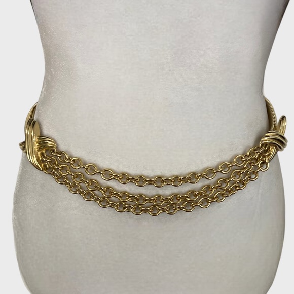 Vintage 90s Accessocraft NYC Gold Chain Link Chunky Statement Belt - Picture 8 of 8
